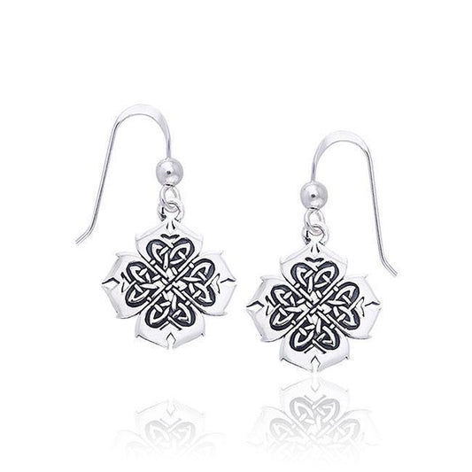Celtic Knotwork Clover Silver Earrings TER466 Earrings