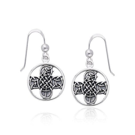 Celtic Lismore Cross Silver Earrings TER467 Earrings