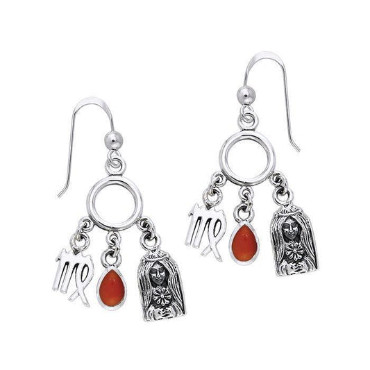 Virgo Zodiac Symbol Silver  Earring TER889