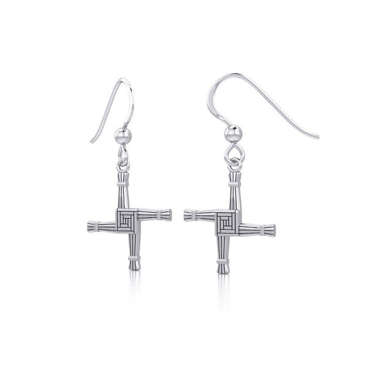 Saint Brigids Cross Silver Earrings TER983 - Wholesale Jewelry