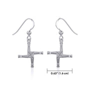 Saint Brigids Cross Silver Earrings TER983 - Wholesale Jewelry