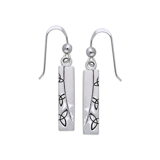 Celtic Trinity Knot in Rectangle Shape Silver Earrings TER985 Earrings