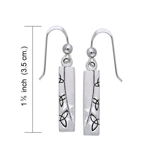 Celtic Trinity Knot in Rectangle Shape Silver Earrings TER985 Earrings