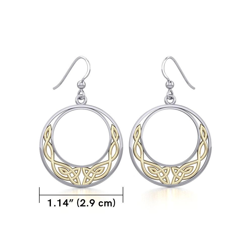 Celtic Moon Silver and Gold Earrings TEV101