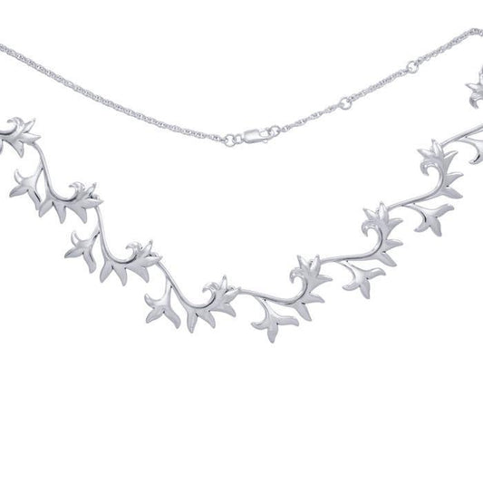 Blossoming Flower Silver Necklace TN029