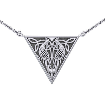 Viking Urnes Bird Silver Necklace TN045