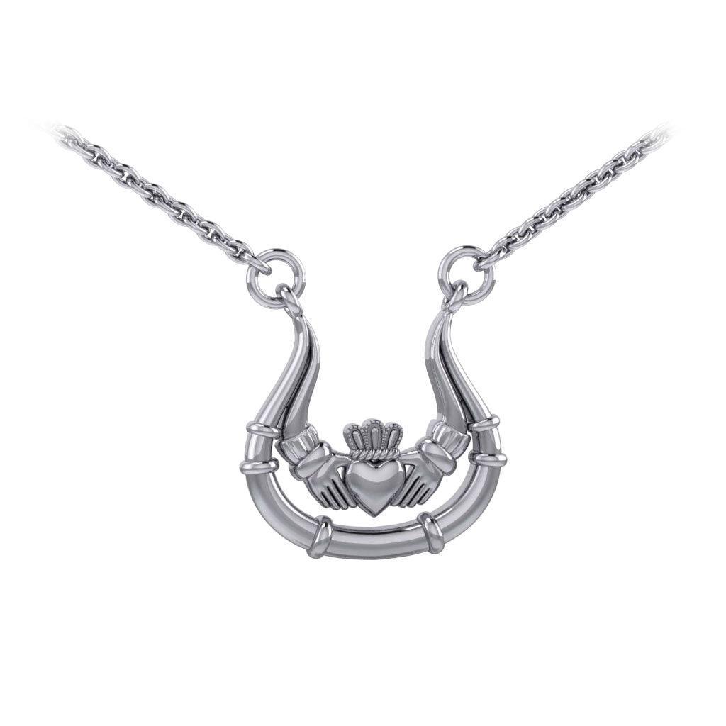 Irish Claddagh Silver Necklace TN067 - peterstone.dropshipping