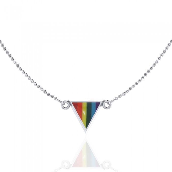 Rainbow Triangle Silver Necklace TN073