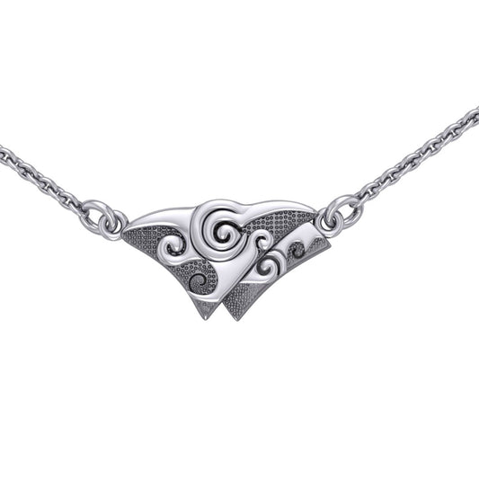 Celtic Knotwork Spirals Silver Necklace TN176