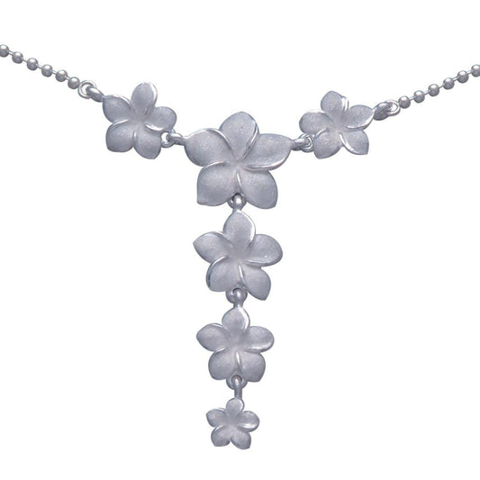 Plumeria - Hawaii National Flower Silver Necklace TN189 - peterstone.dropshipping