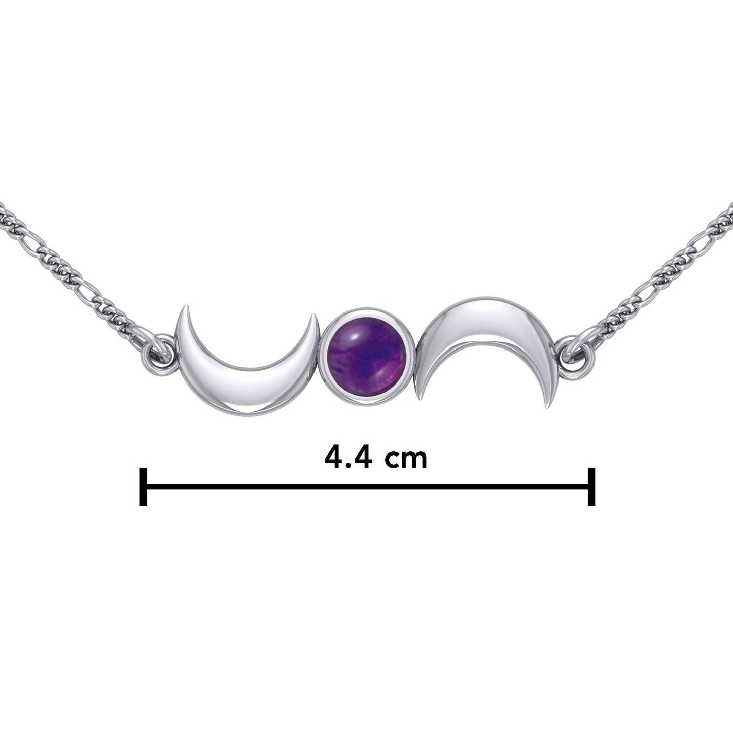 Crescent Moons Silver Necklace TN254 - peterstone.dropshipping