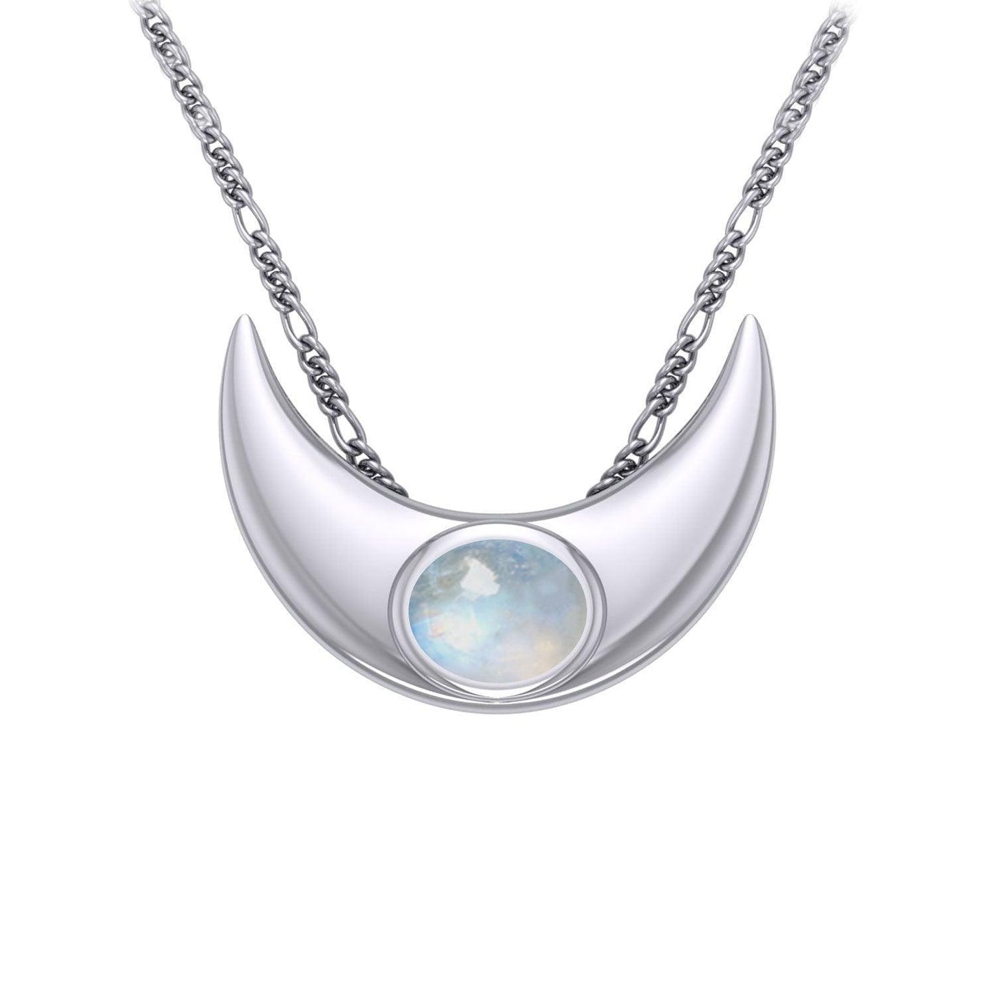 An elegant reminder of Crescent Moonโ€s power ~ Sterling Silver Necklace with Gemstone TN264 - peterstone.dropshipping
