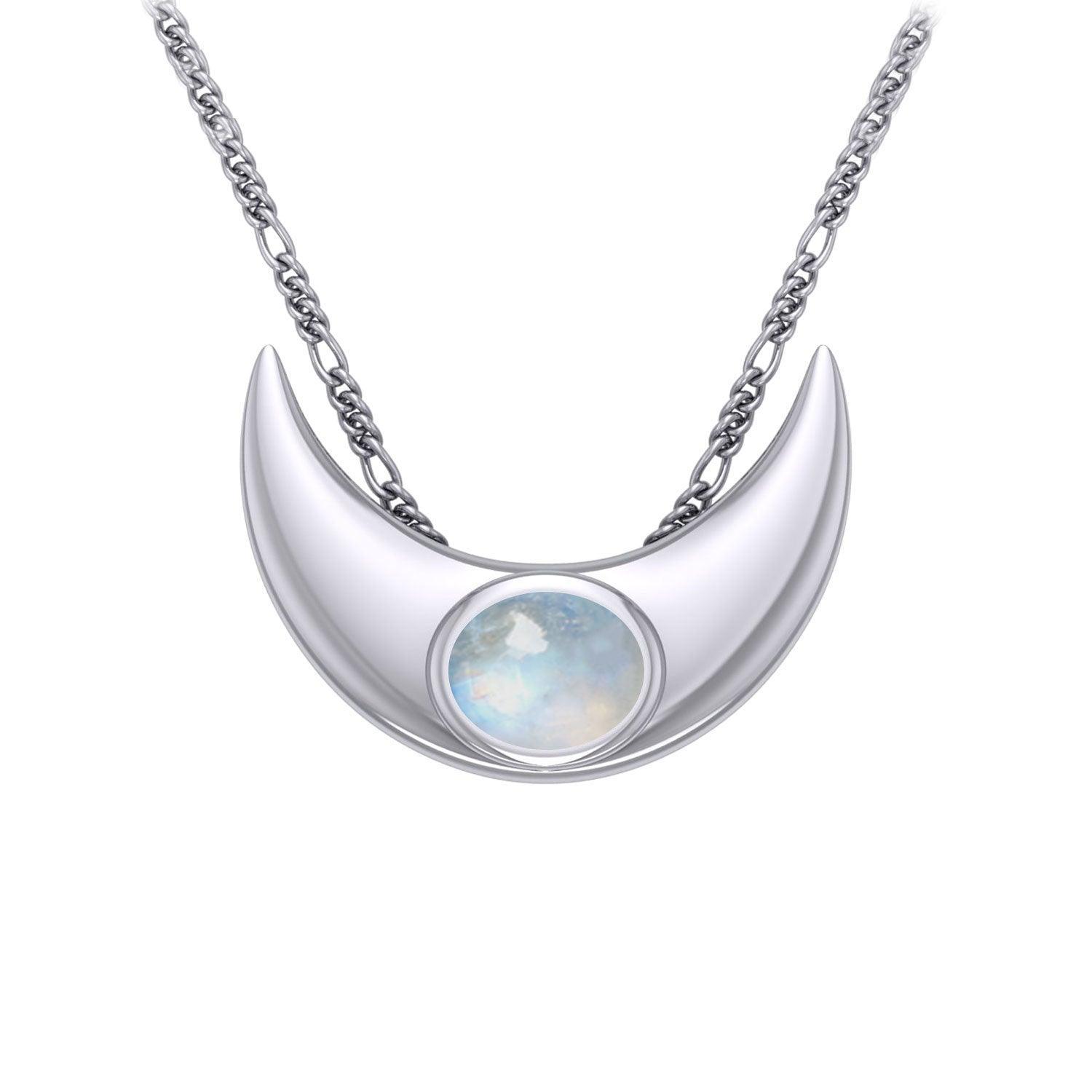 An elegant reminder of Crescent Moonโ€s power ~ Sterling Silver Necklace with Gemstone TN264 - peterstone.dropshipping