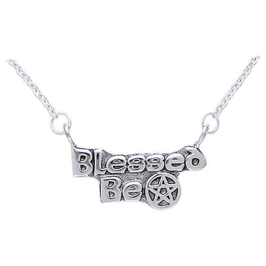 Blessed Be Silver Necklace TN269 - peterstone.dropshipping