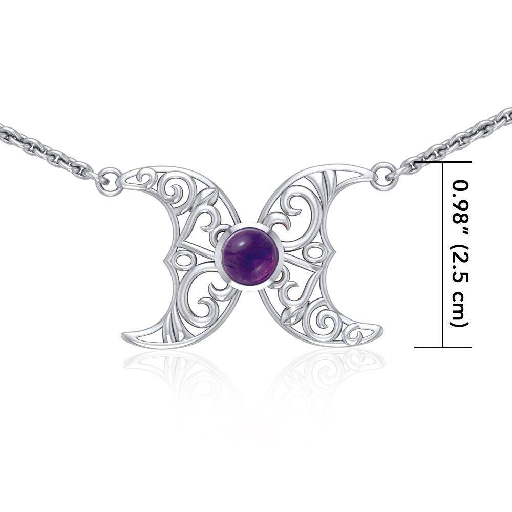 Blue Moon Silver Necklace with Gemstone TN270 - peterstone.dropshipping