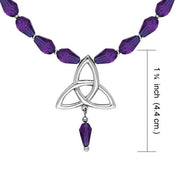 Reach through the eternity ~ Celtic Triquetra Sterling Silver Necklace Jewelry with Gemstone centerpiece TNC037 Necklace
