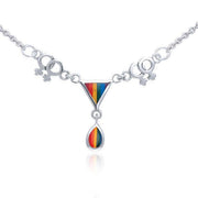 Two Women Rainbow Triangles Silver Necklace TNC043 Necklace
