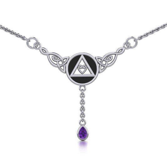 NA Recovery Celtic Heart Sterling Silver  Necklace Jewelry TNC044 Necklace