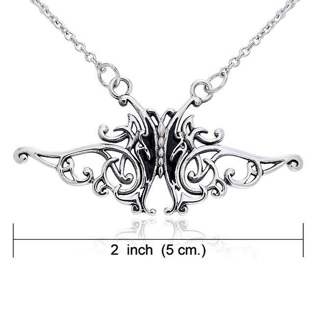 Celtic Knotwork Silver Butterfly Necklace TNC080 Necklace