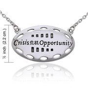 Empowering Words Crisis is Opportunity Silver Necklace TNC086 Necklace
