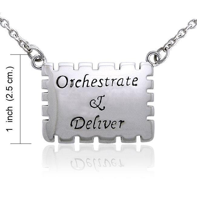 Empowering Words Orchestrate and Deliver Silver Necklace TNC088 Necklace