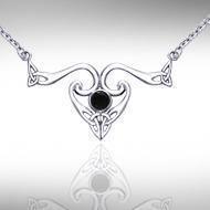 A timeless representation in threefolds ~ Sterling Silver Celtic Triquetra Necklace Jewelry with Gemstones TNC162 Necklace