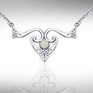 A timeless representation in threefolds ~ Sterling Silver Celtic Triquetra Necklace Jewelry with Gemstones TNC162 Necklace