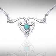 A timeless representation in threefolds ~ Sterling Silver Celtic Triquetra Necklace Jewelry with Gemstones TNC162 Necklace