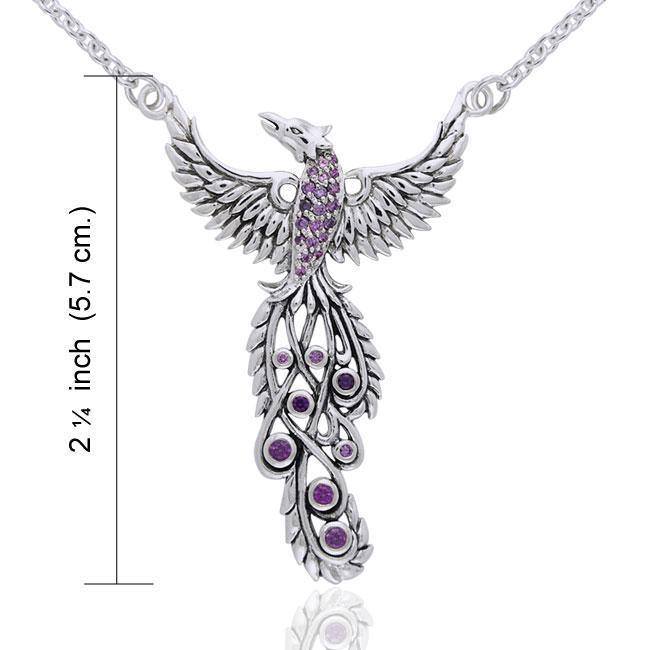 Honor Thy Flying Phoenix ~ Sterling Silver Jewelry Necklace with Gemstone TNC236 Necklace