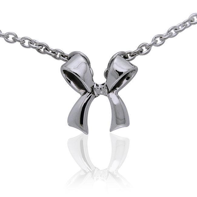 Tied Ribbon Silver Necklace TNC259 Necklace
