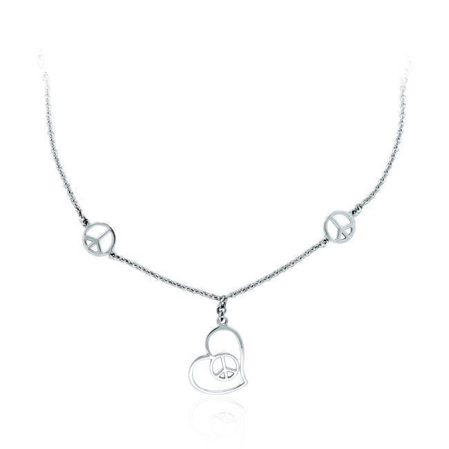 Happiness from Within ~ Sterling Silver Jewelry Peace Necklace TNC283 Necklace