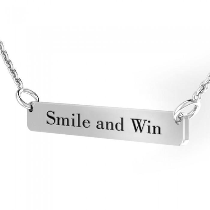 Straight Bar Necklace TNC433P Custom Word - peterstone.dropshipping