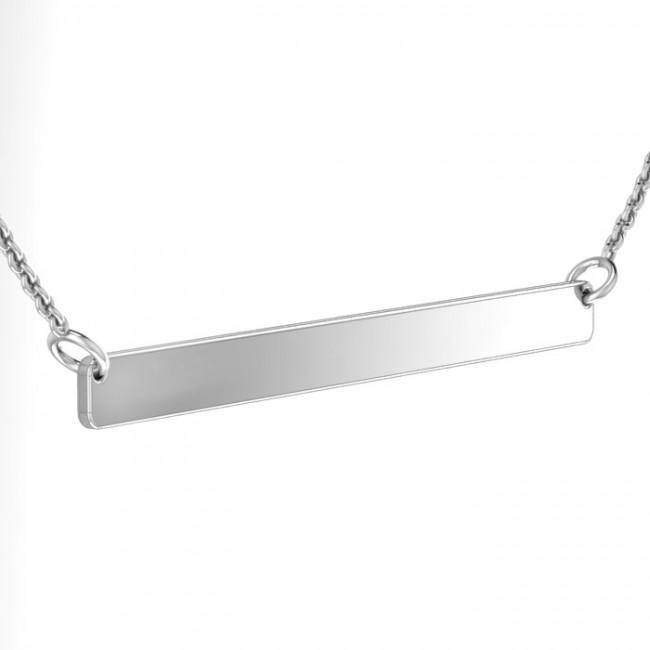 Large Straight Bar Sterling Silver Necklace TNC436P Custom Word