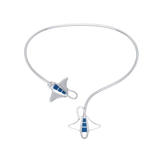 A worthwhile quest Silver with inlaid Manta Ray Wire Necklace TNC471 Necklace