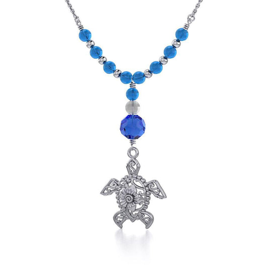 Filigree Turtle Silver Bead Necklace TNC474 Necklace