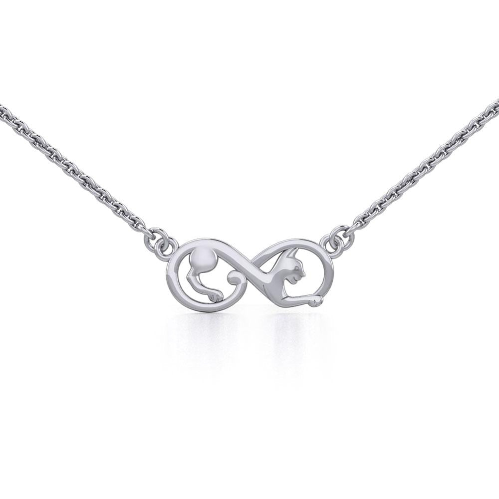 Infinity Cat Silver Necklace TNC489 - Peter Stone Wholesale