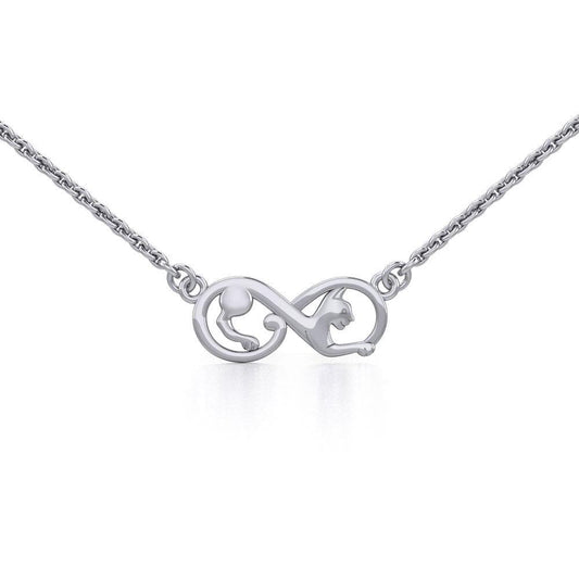 Infinity Cat Silver Necklace TNC489 - Peter Stone Wholesale