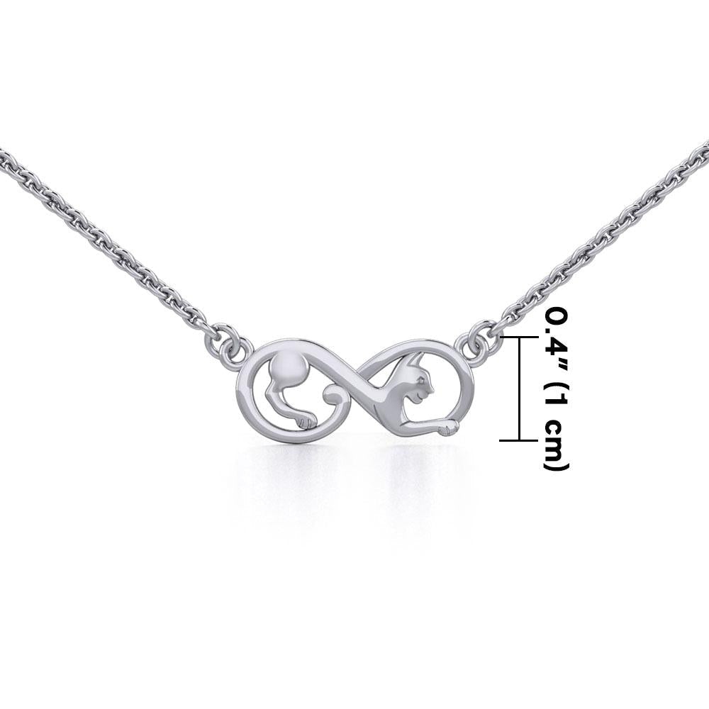 Infinity Cat Silver Necklace TNC489 - Peter Stone Wholesale