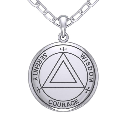 Sigil Seal of The AA Recovery Silver Necklace TNC558 - peterstone.dropshipping