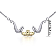 Modern Celtic Claddagh Necklace TNV057** metal is a variation Necklace
