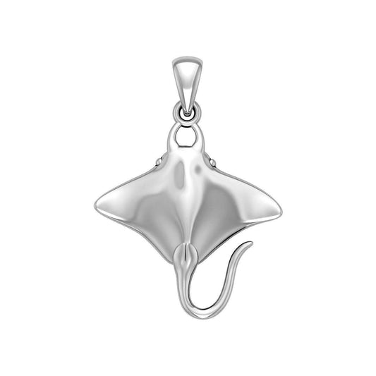 Ocean dreams as wide as the Manta Ray Small Sterling Silver Pendant TP1008 - peterstone.dropshipping