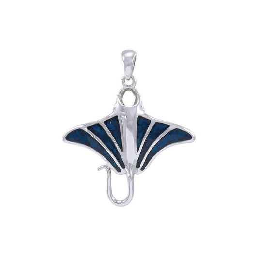 Paua Shell Manta Ray Silver Pendant TP1077 Pendant