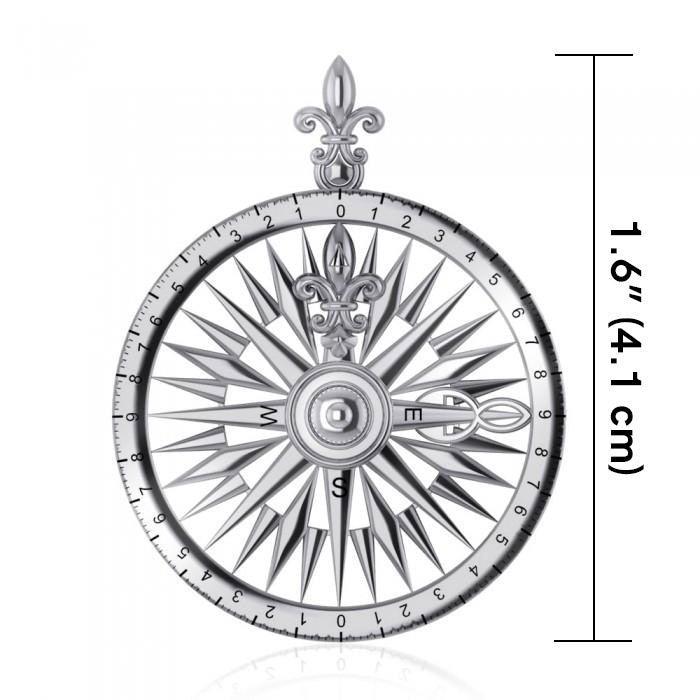Compass Rose Silver Necklace Set TSE693 - peterstone.dropshipping