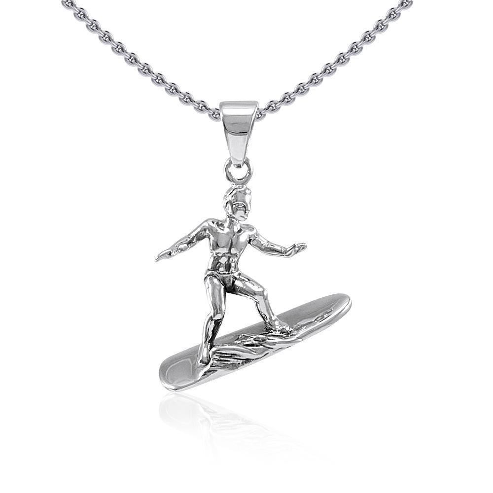 Hang Ten Surfing Silver Pendant TP1258 Pendant