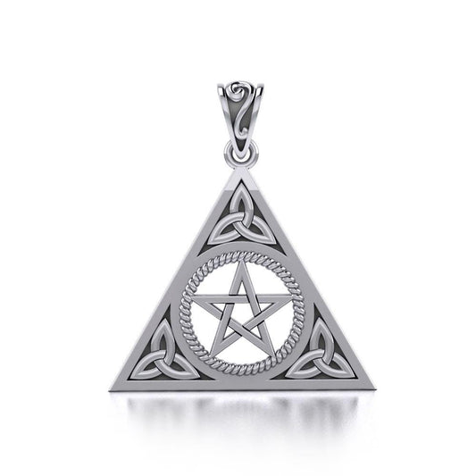 Pentacle with Trinity Knot Silver Pendant TP1287 Pendants