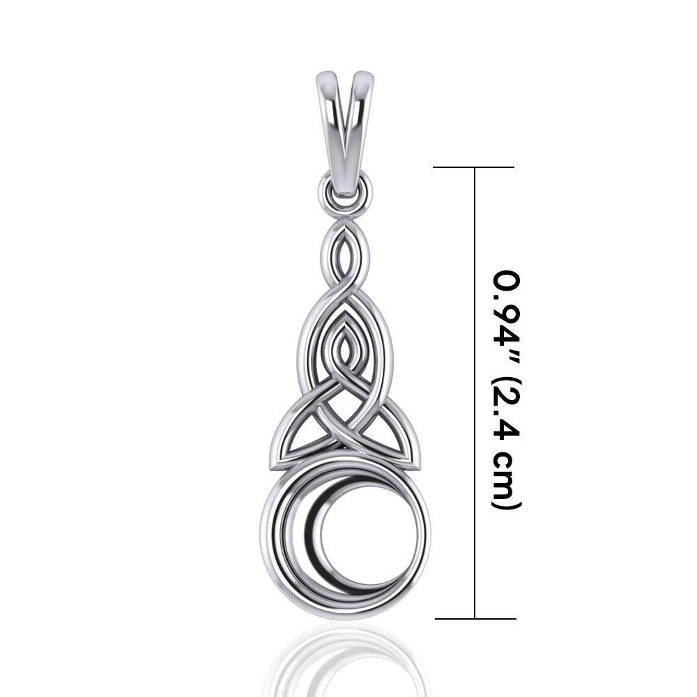A symbolic source of lunar energy ~ Sterling Silver Celtic Crescent Moon Triquetra Pendant Jewelry TP1358 Pendant