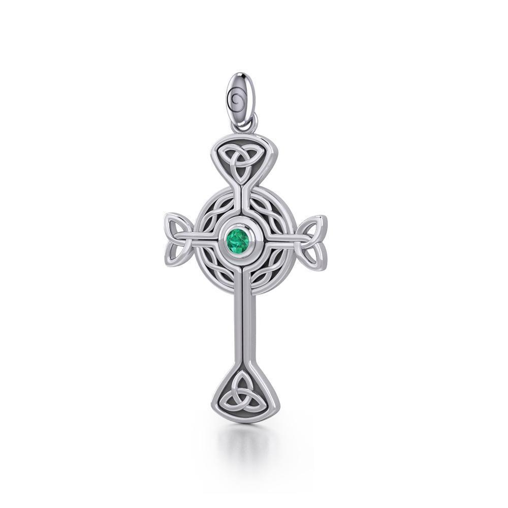Spiritual and divine focus ~ Sterling Silver Jewelry Modern Celtic Cross Pendant TP1370 Pendant
