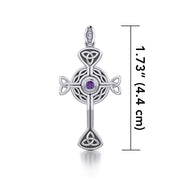 Spiritual and divine focus ~ Sterling Silver Jewelry Modern Celtic Cross Pendant TP1370 Pendant