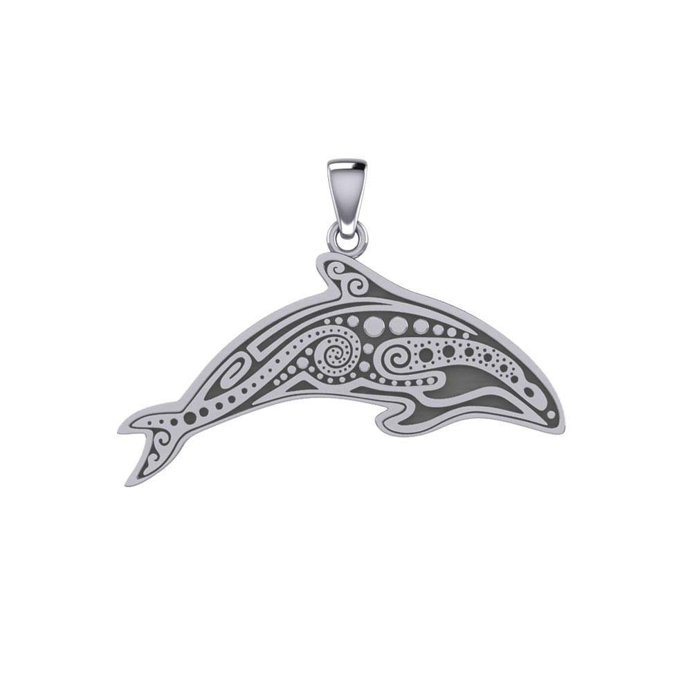 In the Dolphin’s world of kind and calm ~ Aboriginal Sterling Silver Pendant TP1374 Pendant