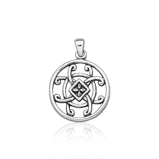 Celtic Knotwork Flowers Silver Pendant TP1444 Pendant